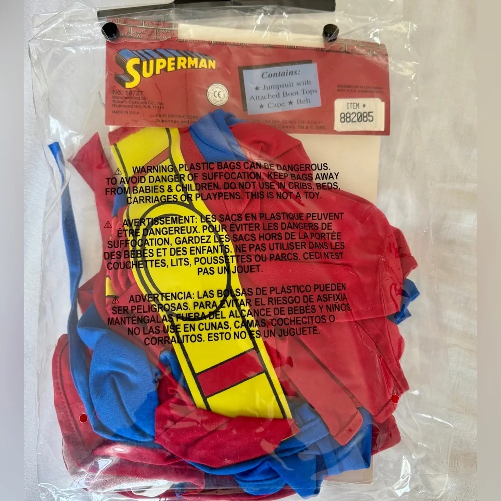 Superman Costume (DC Comics) by Rubie's Boys Size Large (8-10 Years) NEW